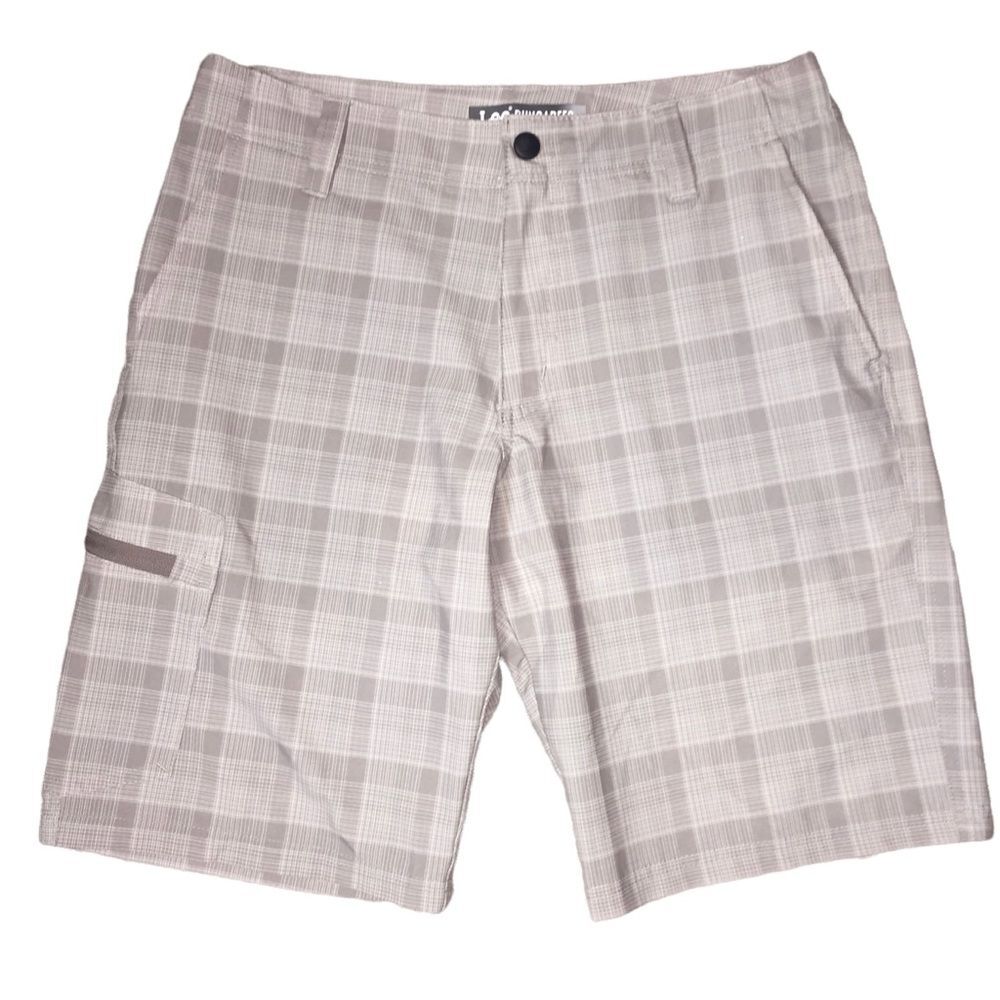 Lee Dungarees Athletic Hiking Board Shorts Size 32 Plaid Tan